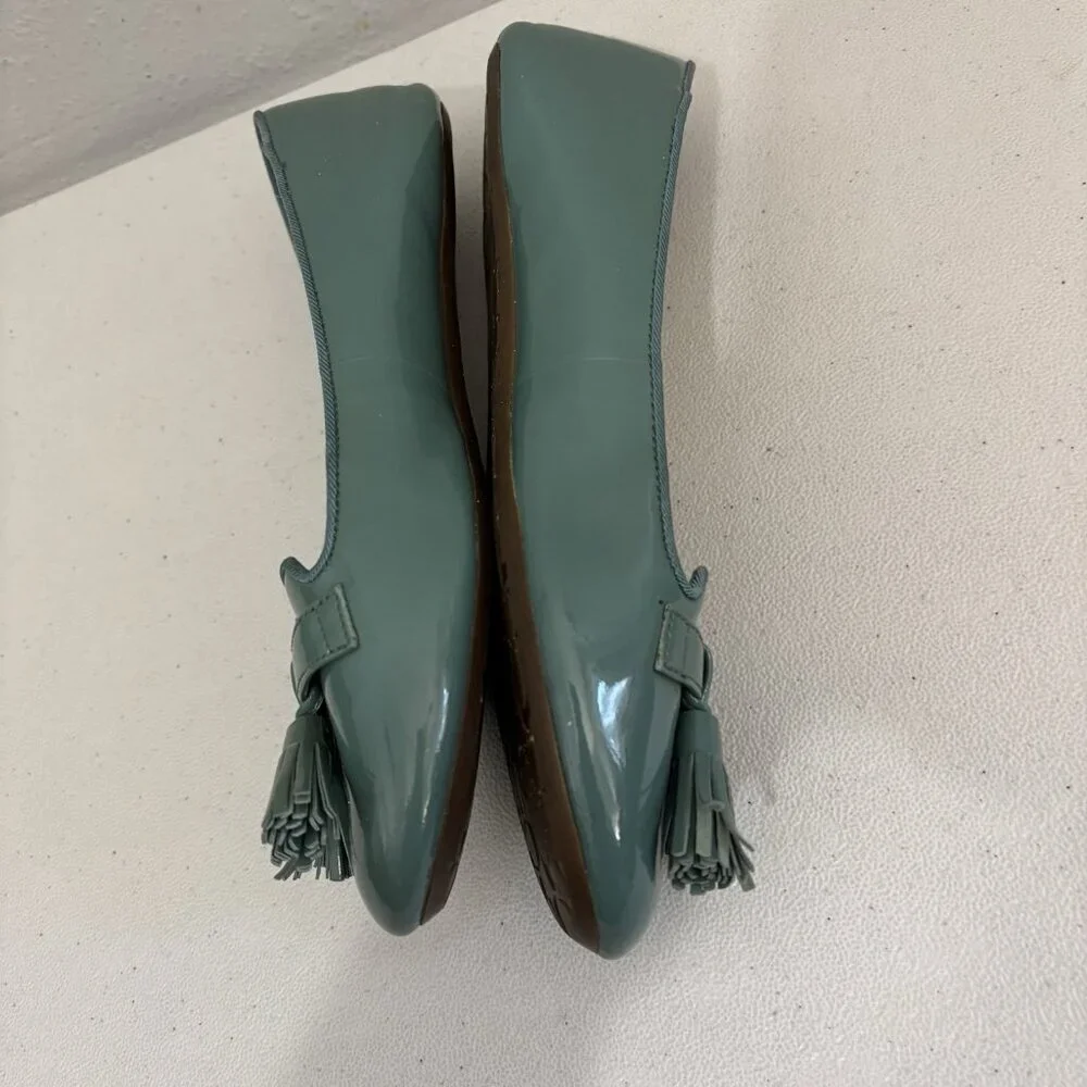 Coach Teal Green Patent Leather Loafers Women 6 US